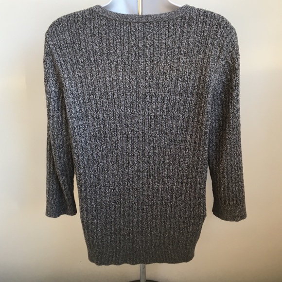 . Karen Scott Grey Sweater Sz L - Picture 3 of 11